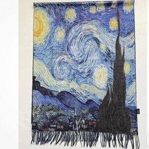 Large Van Gogh starry night cashmere wool scarf Wrap